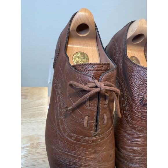 Barker Black Brown Leather Made in England Oxford Dress Shoes Size 9 JL - Picture 9 of 16